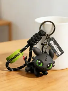 How to Train Your Dragon Toothless Keychain Charm, Cute Pet Plush Toy Backpack Key Ring Circle Gift, Adorable Collectible Accessory, Keychain Series Figures
