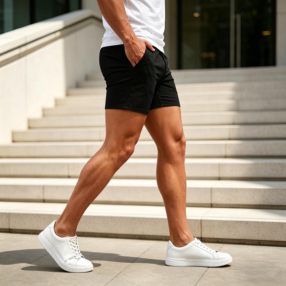 GINGTTO Men's 5 Inch Shorts Casual Stretch Slim Fit Chino Shorts Comfort Tapered Leg Skinny Short Pants Fathersdaygift