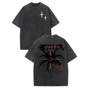 Mens Retro Harajuku Spider Graphic Tee Washed Streetwear Summer Outfit Ideas Y2K Oversized Fit Hip Hop Unisex Trendy Outdoor Festival Gift