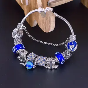 Classic Blue Bracelet DIY Castle Peach Heart Jellyfish For Lady's Holiday Gift surprise gift gold finish bracelet bracelets