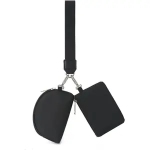 Keychain Wallet - Mini Zip Around Wristlet Wallets with Detachable Dual Pouch - Ideal Portable Coin Purse for Women and Men