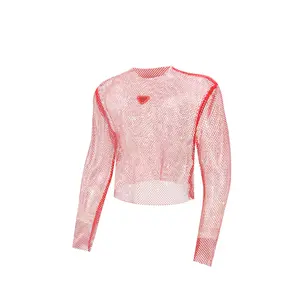 Ruby MCE rhinestone long sleeve crop top