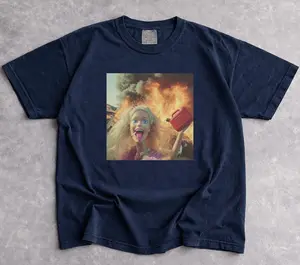 Comfort Colors Stressed Barbie Doll Face Graphic Tee, Sarcastic Meme Humor Shirt, Trendy Tee