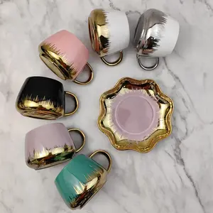 Elegant Ceramic Coffee Cup Set, 90ML Capacity, Perfect for Espresso & Tea, Home Use, Party Gifts, Available in Multiple Colors & Cup Set, Coffee Cups Gift