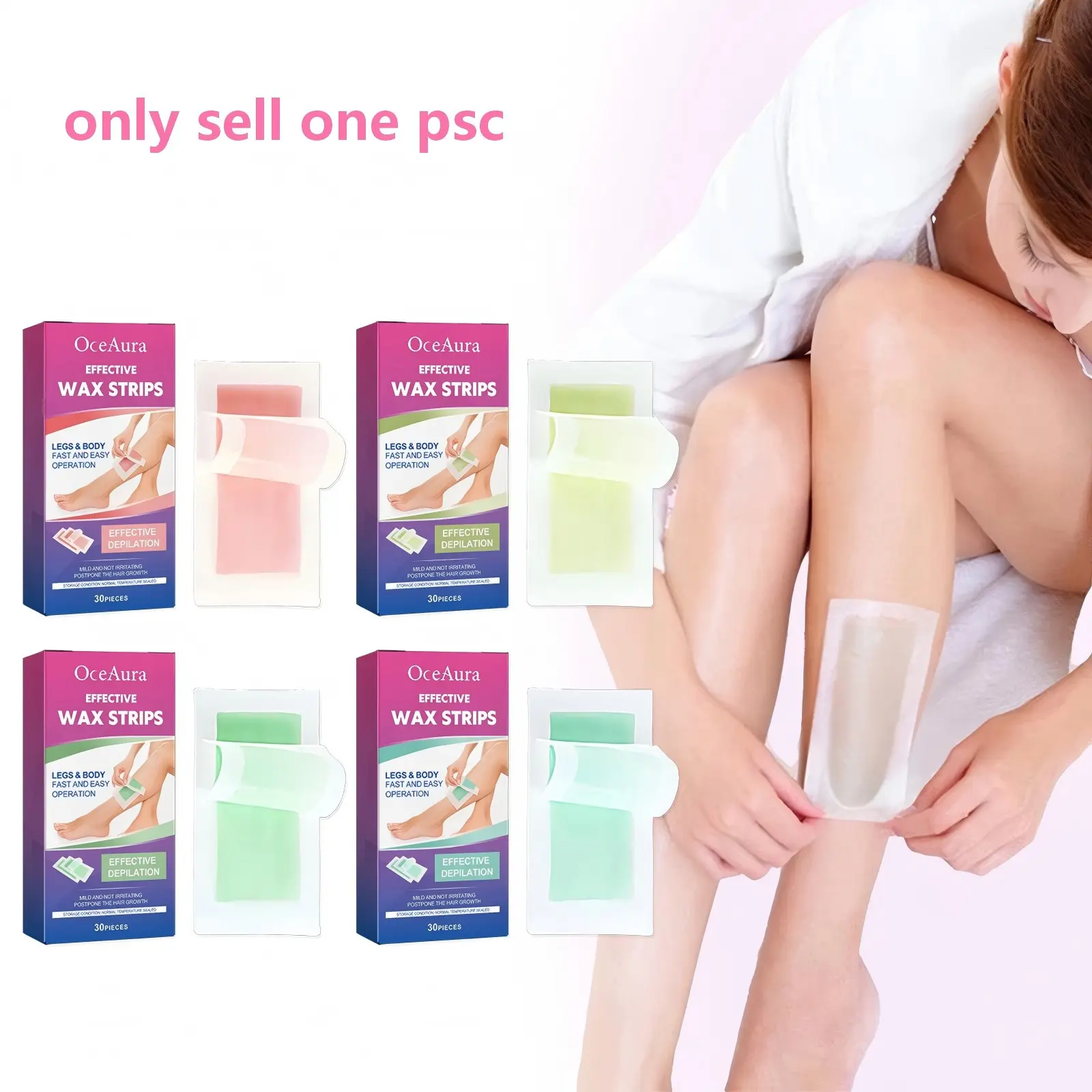 Gentle Moisturizing Body Hair Removal Wax Strips, 30pcs/box Hair Removal Wax Paper with 1 Count Wax Applicator, Body Care Hair Removal Products for Women & Men, Body Waxing, Cosmetic