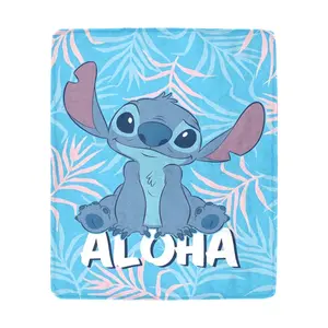 DISNEY CLASSIC Stitch Cartoon Throw Blanket for Adults Flannel Fleece Blanket Soft Warm Blankets for Couch Sofa Bed Camping Travel, Stitch Blanket