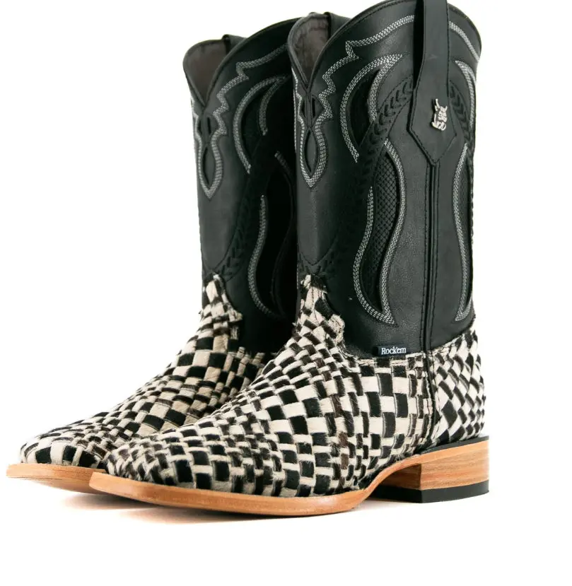 Rockem Mens Arizona Weaved Cowhide Boot
