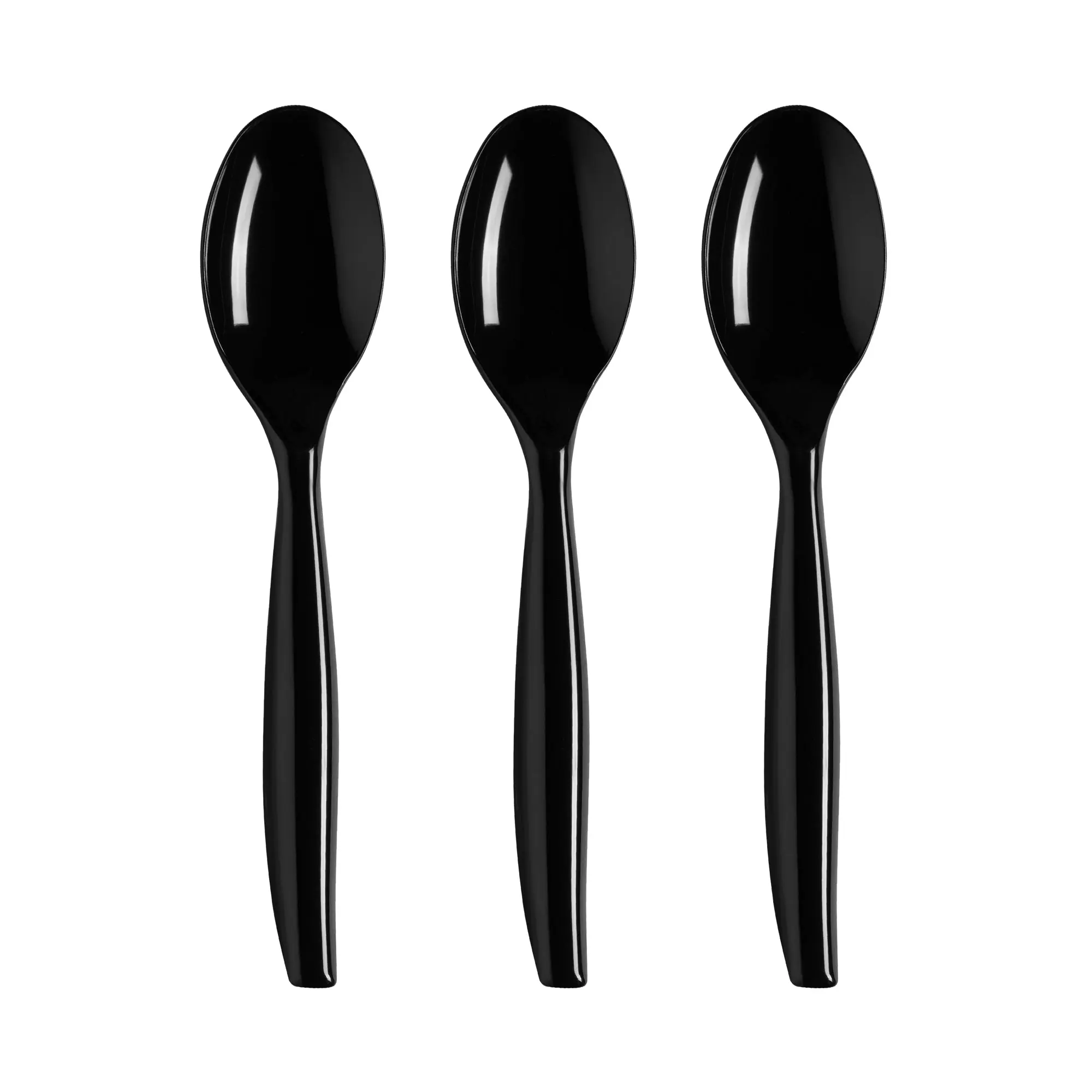 Black Disposable Plastic Serving Spoons