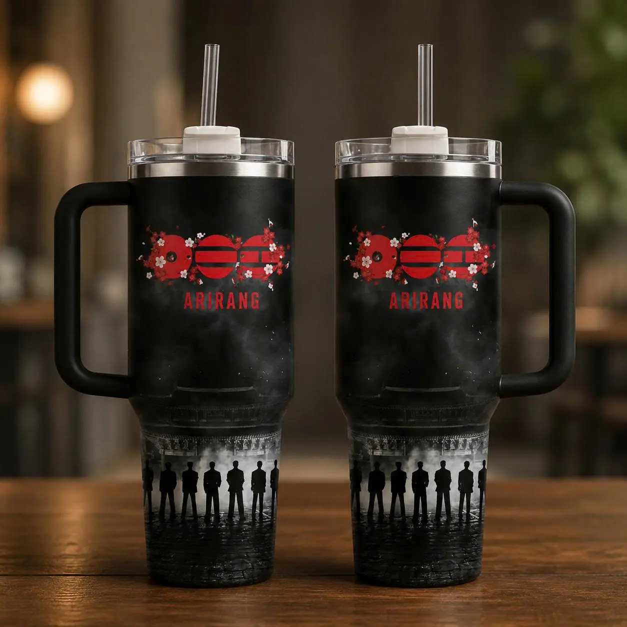 40oz 30oz 20oz Kpop Inspired Tumbler Cup – Boy Band Fan Gift, Arirang World Tour 2026 Tumbler, Insulated Travel Mug with Straw Lid, Aesthetic Idol Design