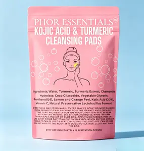 PHOR ESSENTIALS Exfoliating Facial Pads – Turmeric & Kojic Acid with Chamomile for Clear, Smooth Skin