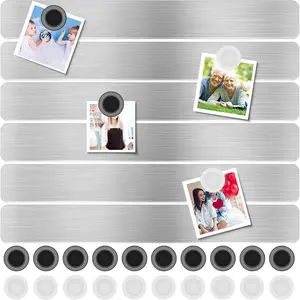 Stainless Iron  Display Board - Frameless Metal  Boards with 20 count  Memo Strips for Office, , School