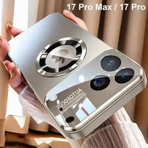 High Quality Titanium metal Color Matte Magnetic Case for iPhone 17 Air 16 15 14 13 12 11 Pro Max For Magsafe Wireless Charge Cover