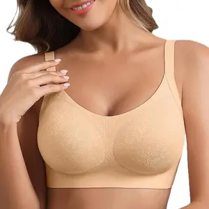 Bras for Women No Underwire Lace Seamless Bralette Jelly Wireless Bras Full Coverage Tshirt Everyday Bras