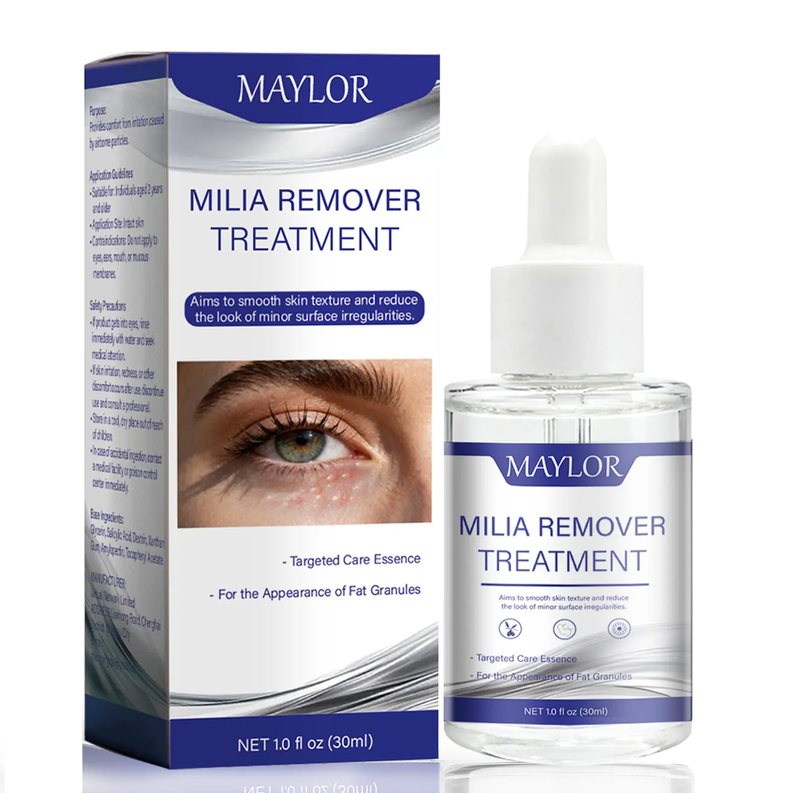 MAYLOR Milia Care Serum for Face & Under Eye – Natural ingredientsNatural Essence for Milia Eye Skin Care, Gentle, Moisturizing, Daily Skin Care – 1 fl oz
