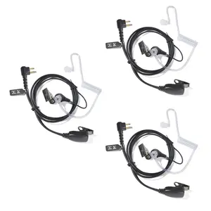 YNIBST 2 Pin Two Way Radio Earpiece with Swivel Boom Mic Clear PTT, Acoustic Coil Tube Walkie Talkie Headset Compatible with Motorola Walkie Talkie CLS1410 CLS1110 CP200 GP300 RDU4100 Radio for Police Security and Law Enforcement Use(3 Pcs), Audio