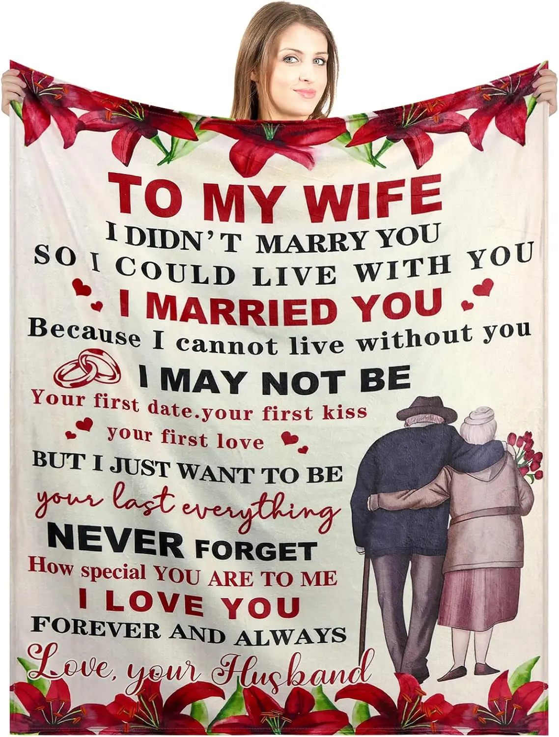 [SummerVibes] Gifts for Wife from Husband to My Wife Blanket Christmas Gifts for Wife Wedding Anniversary Valentines Day Gifts Romantic Gifts Wife Gifts for Birthday Gift Mother's Day