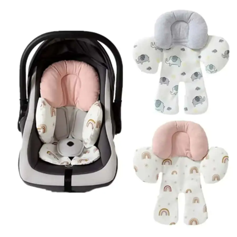 Baby Universal Stroller Seat Cushion - Non-Slip Thick Padding Foam Liner, Warm Backrest, Machine Washable, Heat Protection for High Chairs, Ideal Baby Shower Gift