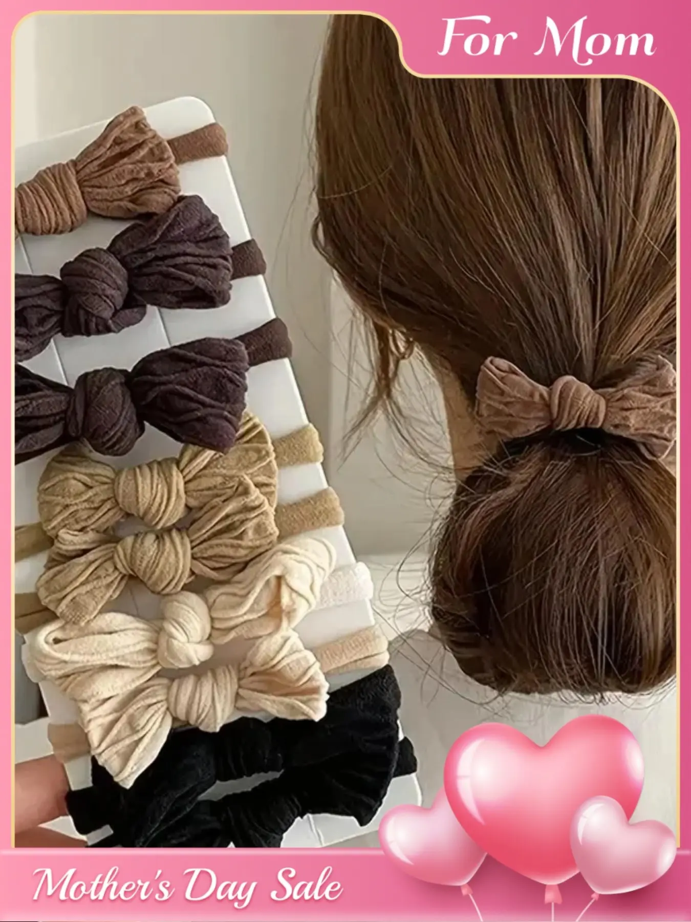 Boho Style Bow Hair Ties, Scrunchies, Elastic Rubber Bands with Printed Design, All-Season Ponytail Holders, Multifunctional Hair Accessories, Elastic Hair Accessory