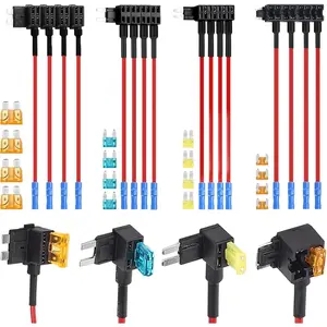 16 Pack 4 Types 12V Car Add-a-Circuit Fuse Tap Adapter,Standard Mini Micro2 and Low Profile Fuse Taps for Cars Trucks Boats