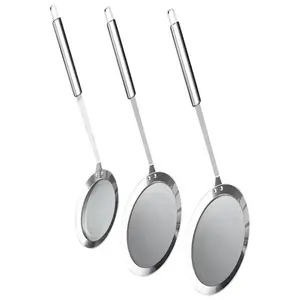 3 Pack Stainless Steel Skimmer Spoon – Fine Mesh Filter for Skimming Fat, Foam, Impurities – Long Handle Hot Pot Strainer, Large&Small Sizes (3/4/4.7 Inch) for Everyday Cooking outdoorfun