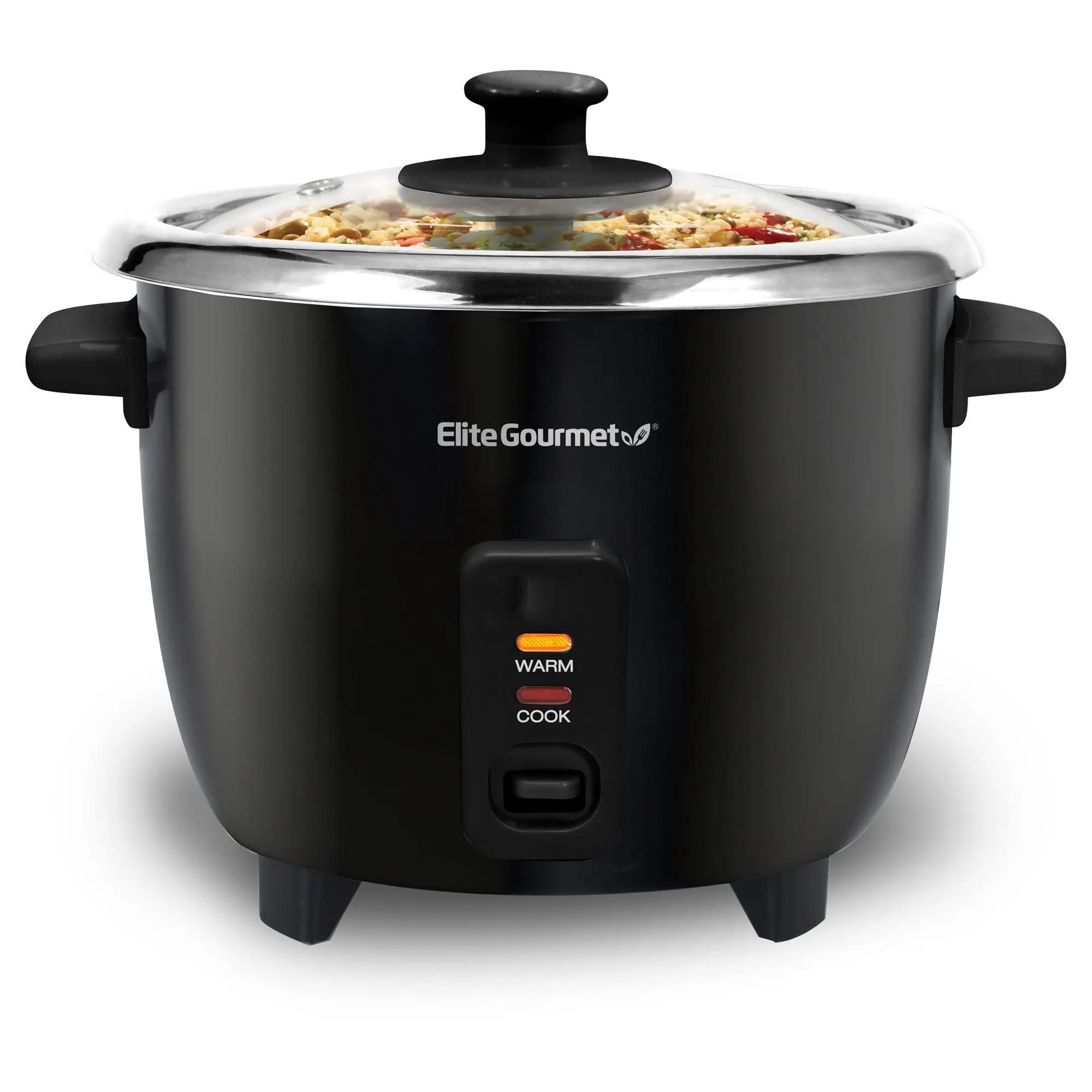 Elite Gourmet 6-cup Rice Cooker with Stainless Steel Pot