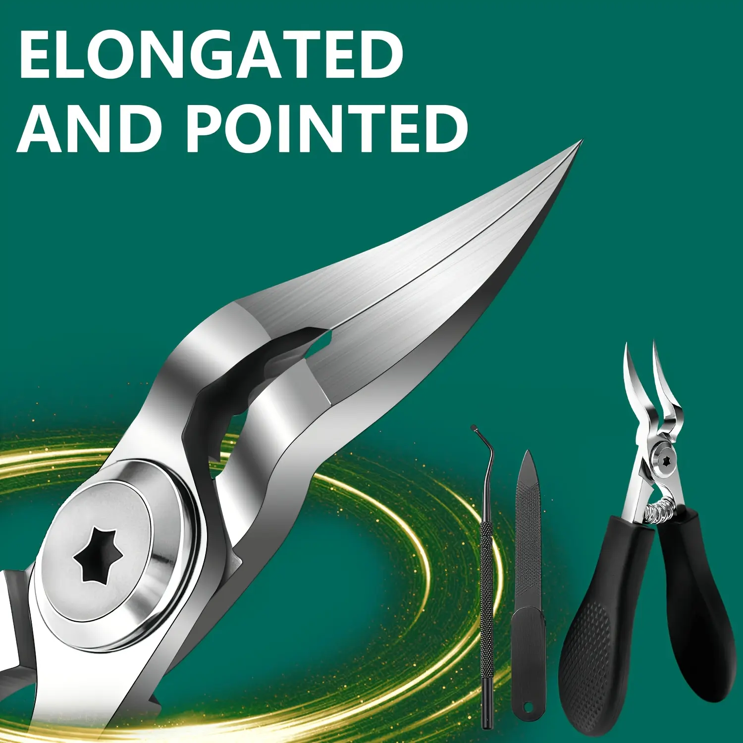 3PCS Toenail Clippers Set for Thick Nails & Ingrown Toenails – Stainless Steel Sharp Curved Blade Nail Care Kit for Adults