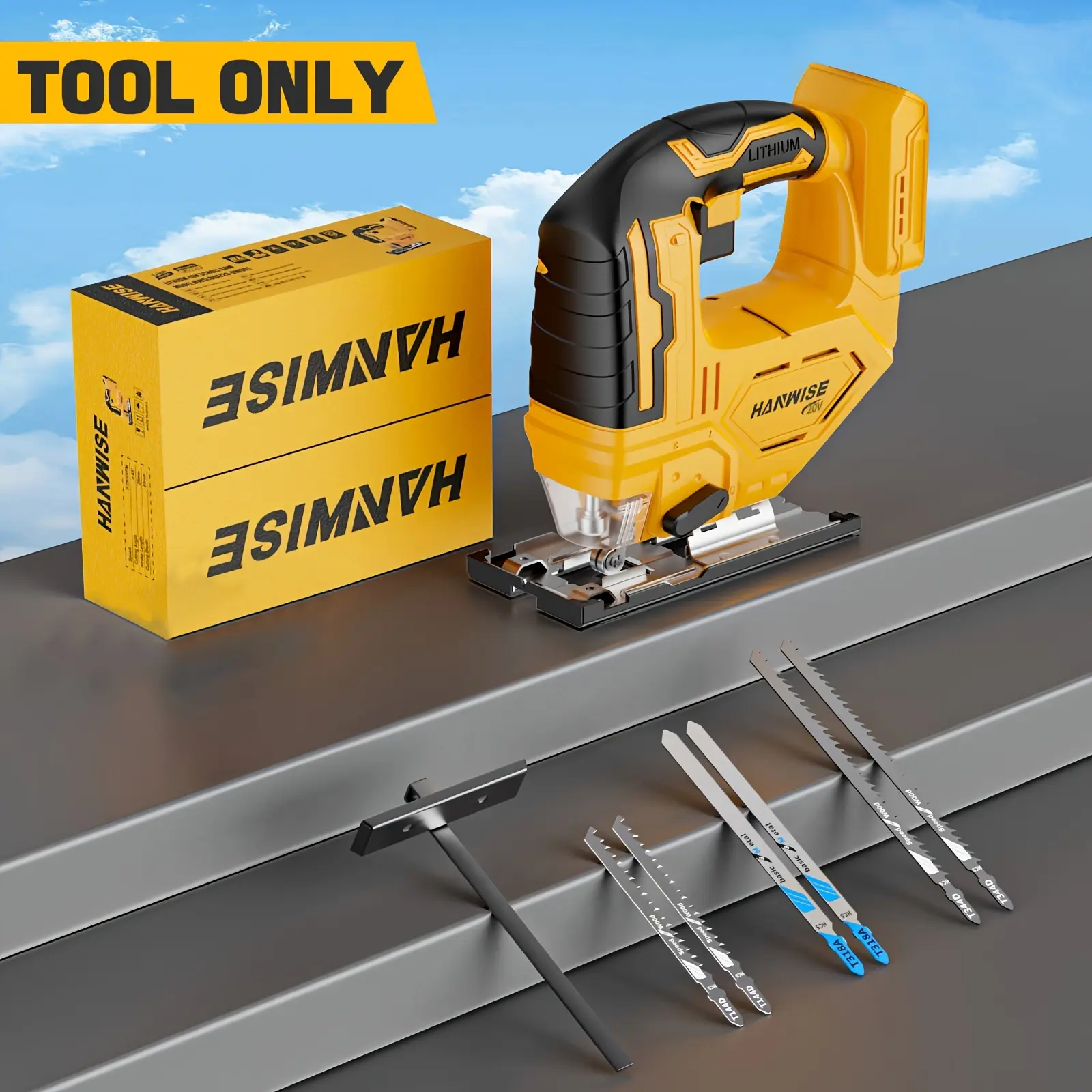 Brushless Jig Saw, Supports Straight/curved, Oblique/circular Cutting, With LED Work Light, 0 ° -45 ° Oblique Cutting, 3 Track Settings, Ergonomic Handle, Suitable For Wood Cutting, DIY Design - Woodworking Tools, Birthday Gifts