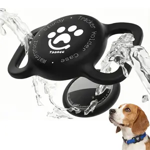 New 2-Pack Airtag Dog Collar Holder, Silicone Air Tags, GPS Item Finder Accessory, Waterproof Protection Case, Pet Tracking Device