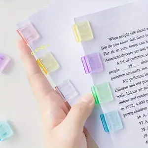 Staples Paperclip Mini Color Paper Clip Candy Transparent Metal Documents Bookmarks File Index Page Holder Clamp Office School Stationery Office Supplies