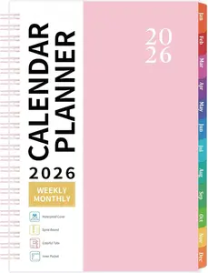2026 Planner - 2026 Planner Weekly and Monthly from Jan. 2026 - Dec. 2026, Weekly Planner 2026 with Inner Pocket, Colorful Tabs, Planner for Women, 8.5" x 6.4" -