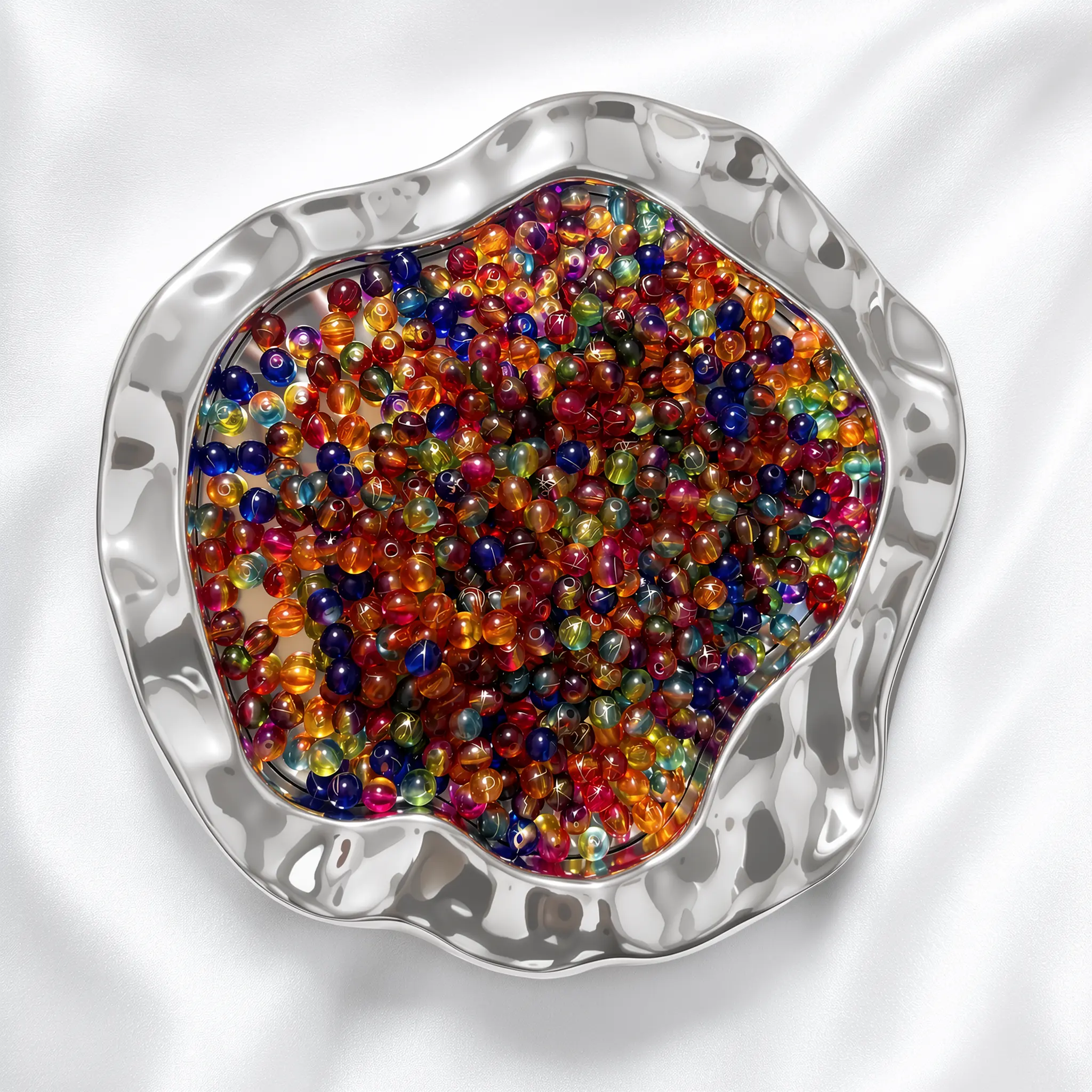 500Pcs 8mm Rainbow Acrylic Beads, Assorted Multicolor Round Marbled Beads with Holes for DIY Bracelets, Necklaces, Keychains, Phone Charms and Jewelry Making handmade craft supply making accessory