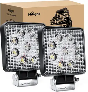 Nilight 2PCS 27W Spot Led Off Road Lights Super Bright Driving Fog Light Boat Lights Driving Lights Led Work Light s for Truck ATV SUV Boat auto headlights auto lights taillight taillights high brightness Vehicle Underglow Car
