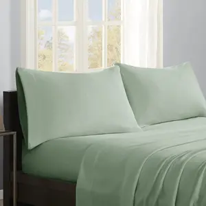True North SHET20-744 Micro Fleece Green Sheet Set - California King