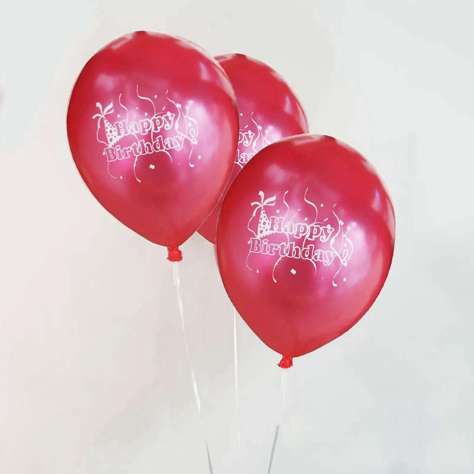 12-Inch Shiny Pearl Red Latex Blow-Up Balloons (25 Pack) - Glossy Shine, Helium-Air-Water Compatible, for Birthday Decor, Hanging Decor, Balloon Displays