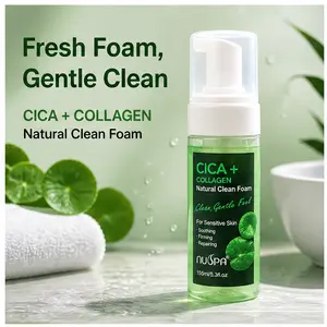 CICA + Collagen Natural Clean Foam – Soothing Foam Cleanser, 155ml / 5.3 oz