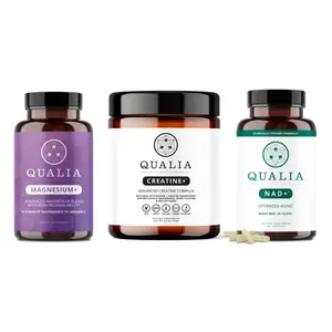 Qualia Complete Wellness Bundle — Advanced Creatine Complex + 10-Form Magnesium Blend + Clinically Proven NAD+ Booster | Muscle Performance, Brain Function, Energy & Optimized Aging