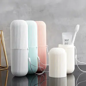Portable Toothbrush Cup, 1 Count ,Toothbrush Storage Box with Lid, Home Goods, Multifunctional Toothbrush Holder with Cover, Toothpaste Holder, Toothbrush Protector, Toothbrush Organizer, Bathroom Gadgets for Home & Travel-MM1