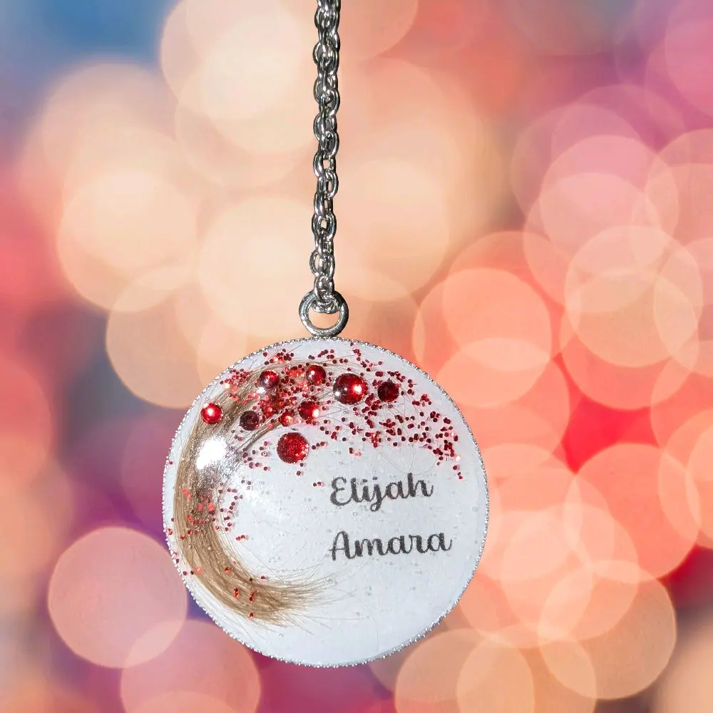 Personalized keepsake 'lock of hair' necklace