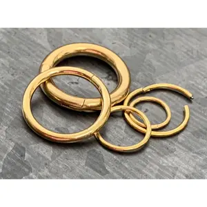 1 Piece of Stunning Gold Hinged Segment Septum Ring/Hoop - Gauges 10g, 12g, 14g, 16g, 18g & 20g
