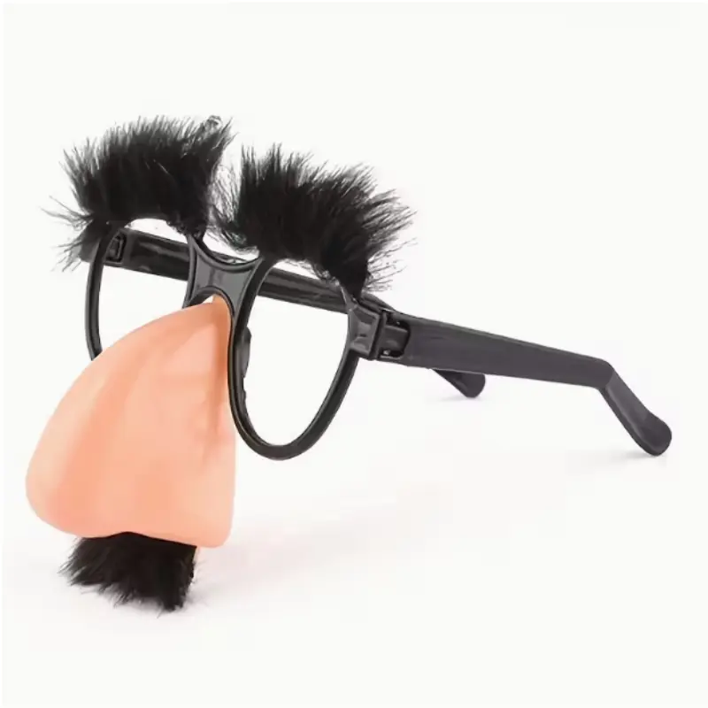Funny Nose Costume Glasses with Funny Nose Eyebrows and Beard, Perfect Halloween Party Big Nose Beard Glasses Gift, Humorous Old Man Glasses for Women