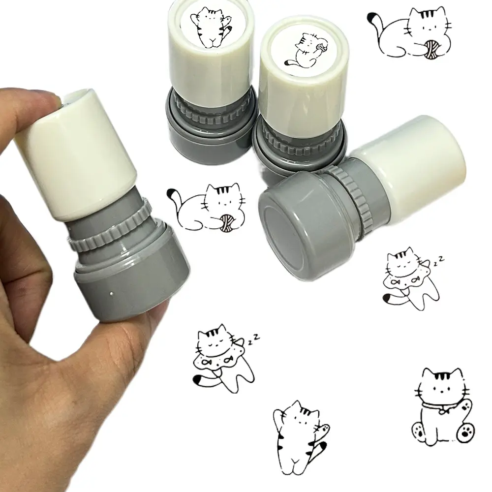 4 Piece Cat Stamp Set, Fun Cat Pattern Stamps, Pet Cat Postage Stamps, Incentive Stamps, Crisp Impressions, Perfect for Handmade Crafts, Handmade Projects, Scrapbook Decoration