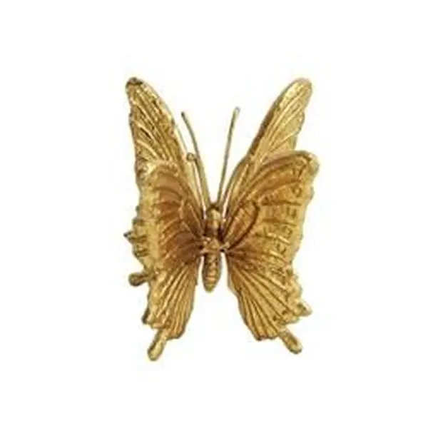 212 MAIN 5769GD Erlen Golden Cast Iron Double Butterfly Figurine - Free Standing 4.00 in Length Figurines & Miniatures for Entry Decor, Display Shelf, Gold Accent Home Decor Statue