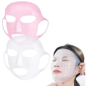 Reusable Silicone Face Mask Sheet, 4 Counts/set Keep Moisturizing Face Mask Cover, Face Care Tool for Women & Men, Skin Care Tools, Moisturize