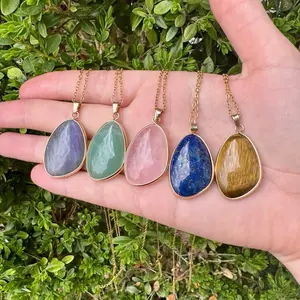 Crystal Pendant Necklace| Choose Your Material| Gold Plated Stainless Steel Chain