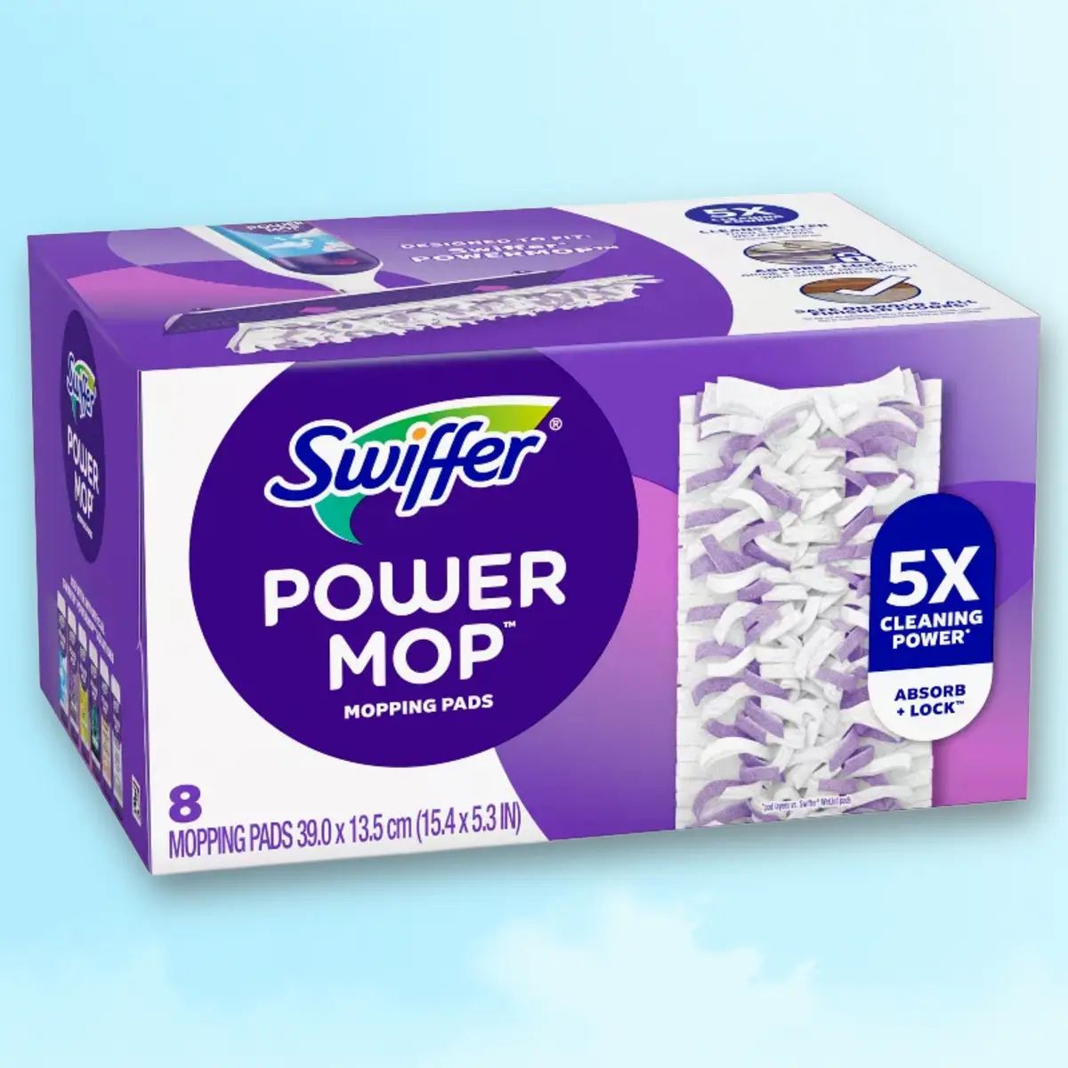 Swiffer PowerMop Pad Refills 8ct - for Hard Floor Cleaning, 8 Count