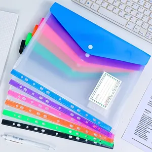 6 Pack A4 High Capacity Binder File Bags, Modern Expandable Design with Button and Label Pocket for School, Home, Office and Travel