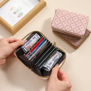 Card Holder Anti-Degaussing Card Clip, Anti-Theft ID Card Multi-Card Slot Card Holder, Short Large Capacity Accordion Card Case, Women's Wallet