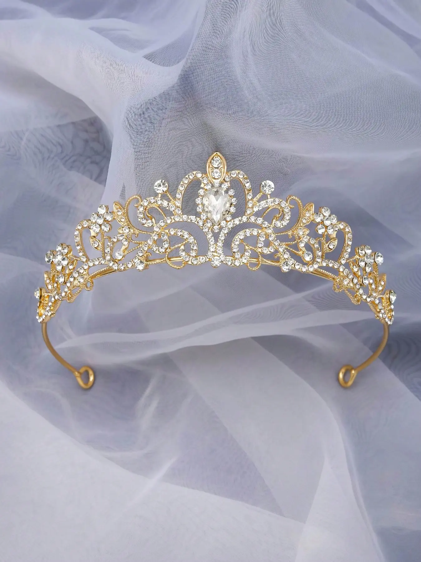 Elegant Alloy Rhinestone Crown Headpiece Tiara for Women, Wedding Hair Accessories, Bridal Accessory, Perfect for Weddings Parties Special Occasions, Durable Fashion Accessory, Elegant Crown Design