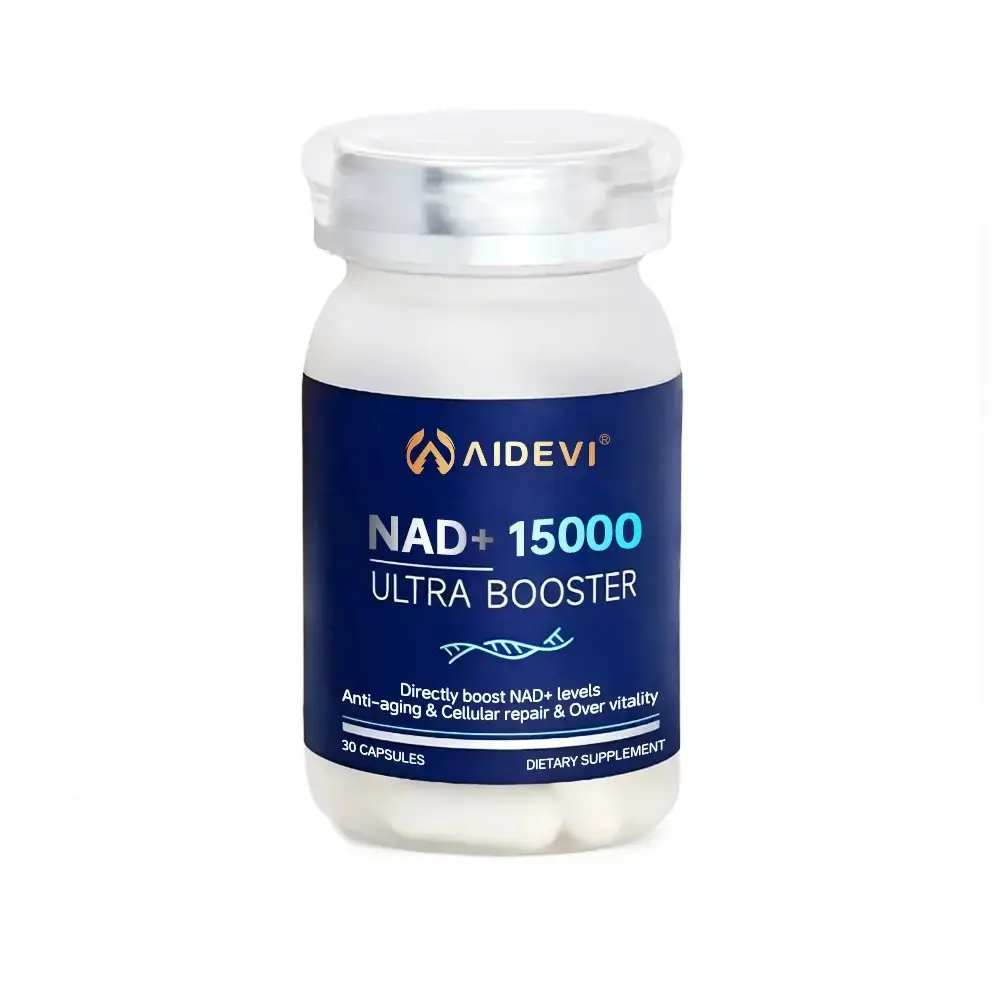 AIDEVI NAD+ 15000 NAD+ Boosters Dietary Supplement, 500 mg Blend with Nicotinamide, Nicotinic Acid, TMG, Trans-Resveratrol, 30 Capsules