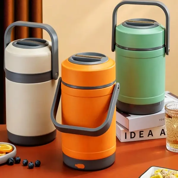 USB Electric Heating Lunch Box, 304 Stainless Steel Self-Heating Food Warmer with Multi-Layer Compartments, Portable Bento for Office, Car, School & Travel